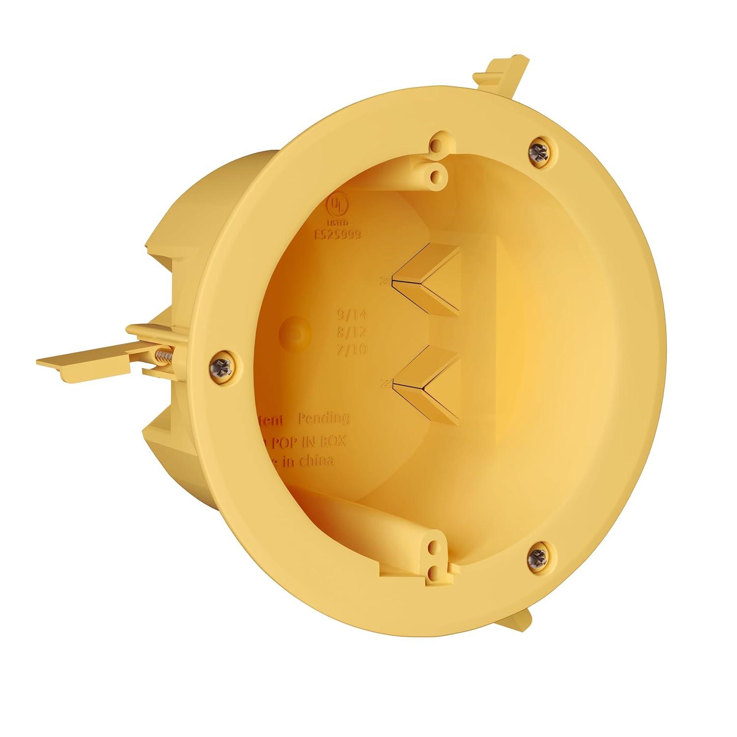 Inlight 4" Junction Box Round Electrical Box For Wall Lights, 3 Packs, Old Work Box, UL Listed