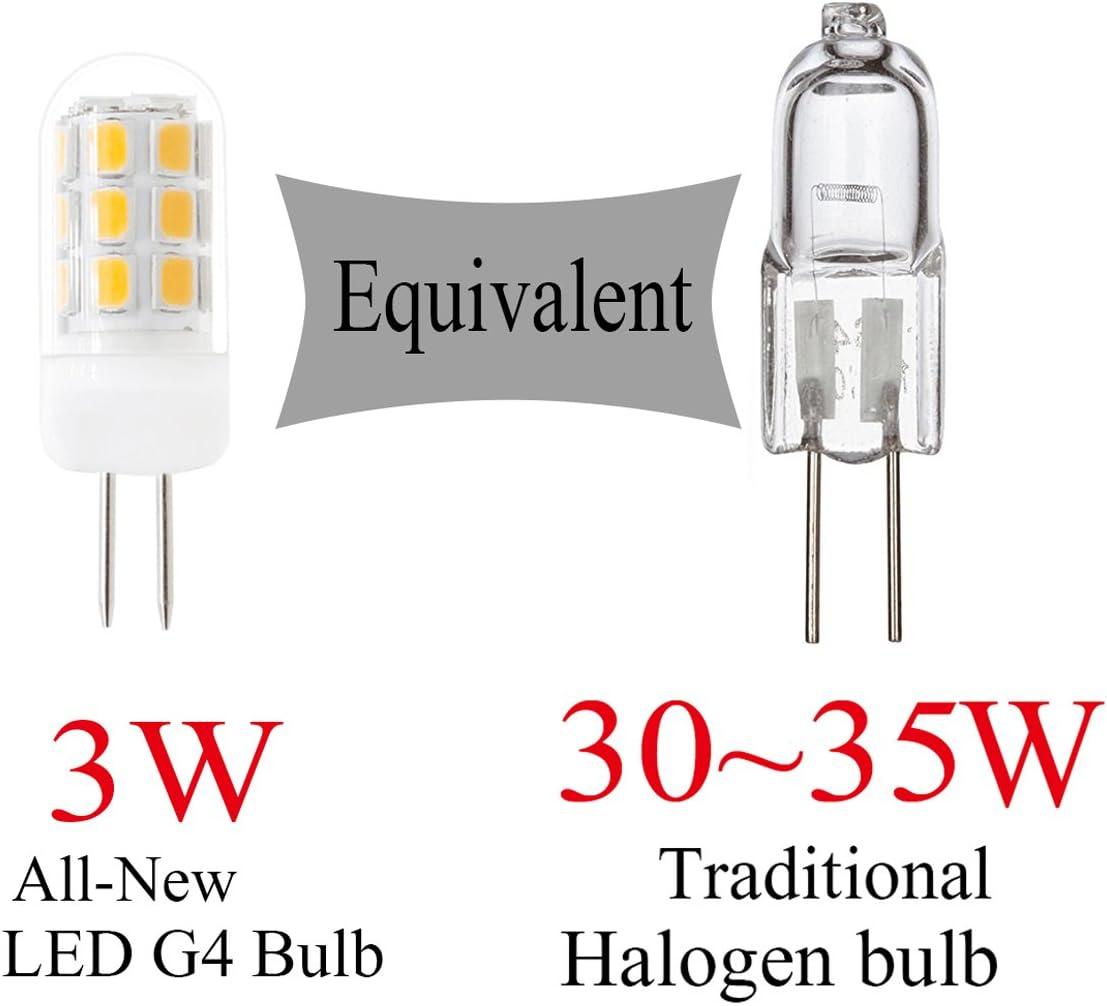 Warm White Dimmable G4 Bi-Pin LED Bulbs, 5-Pack