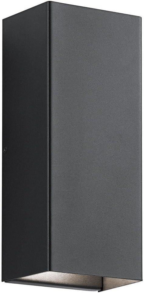 Walden 12 in. 1-Light Textured Black Outdoor Hardwired Wall Lantern Sconce with Integrated LED (1-Pack)