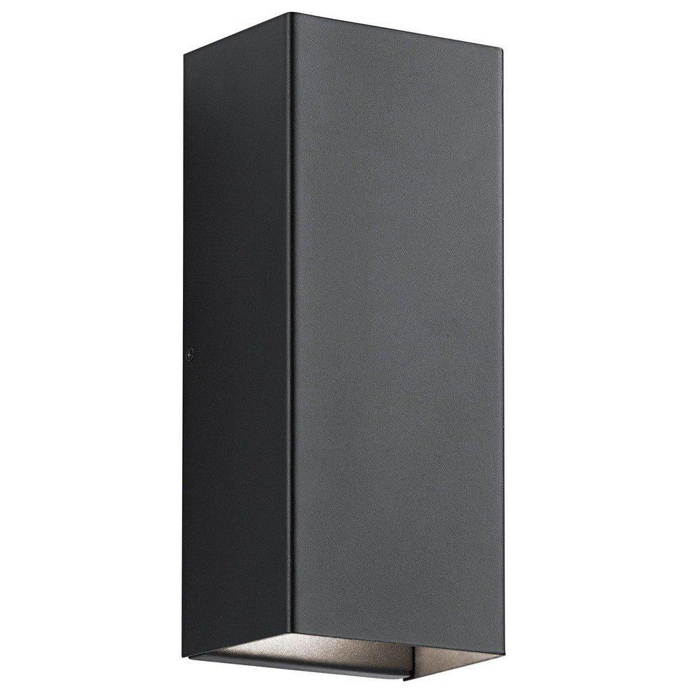 Kichler Walden 12" LED Outdoor Wall Light with Clear Tempered Glass With Inside Etch and Textured Black