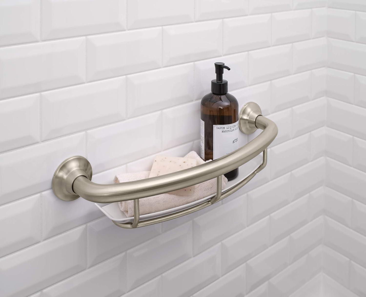 Moen Grab Bar Brushed Nickel 16" Grab Bar With Shelf