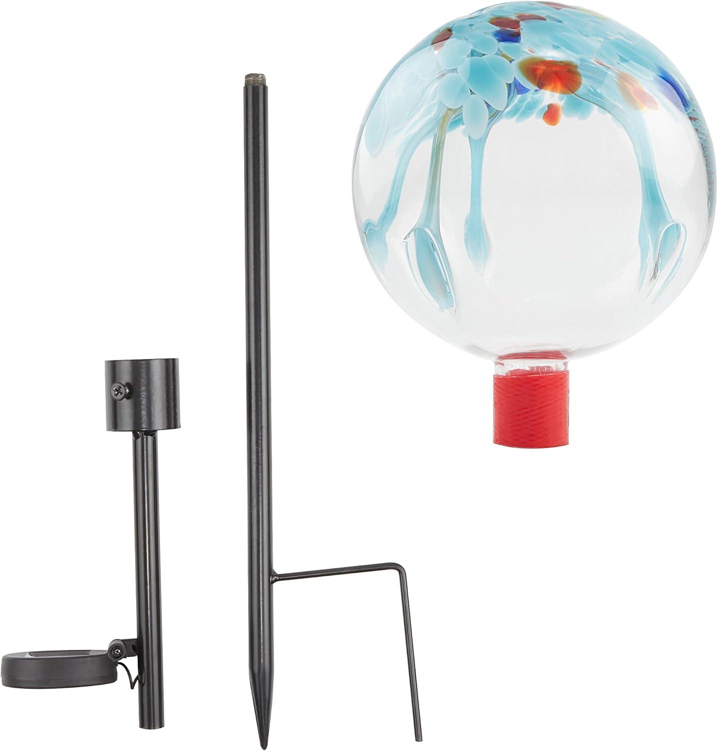 Multicolor Raindrop Splashes Glass Ball LED Garden Stake