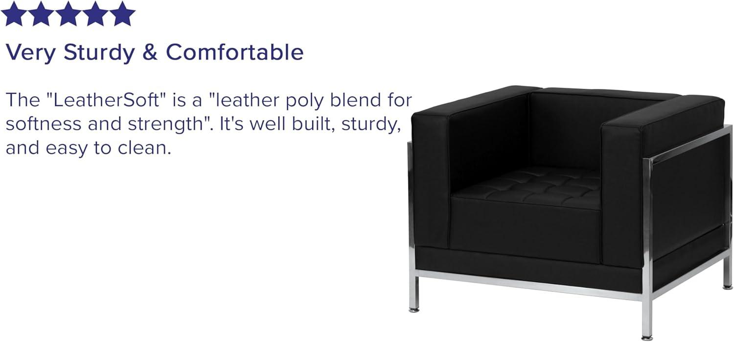 Flash Furniture HERCULES Imagination Series Contemporary Black LeatherSoft Chair with Encasing Frame