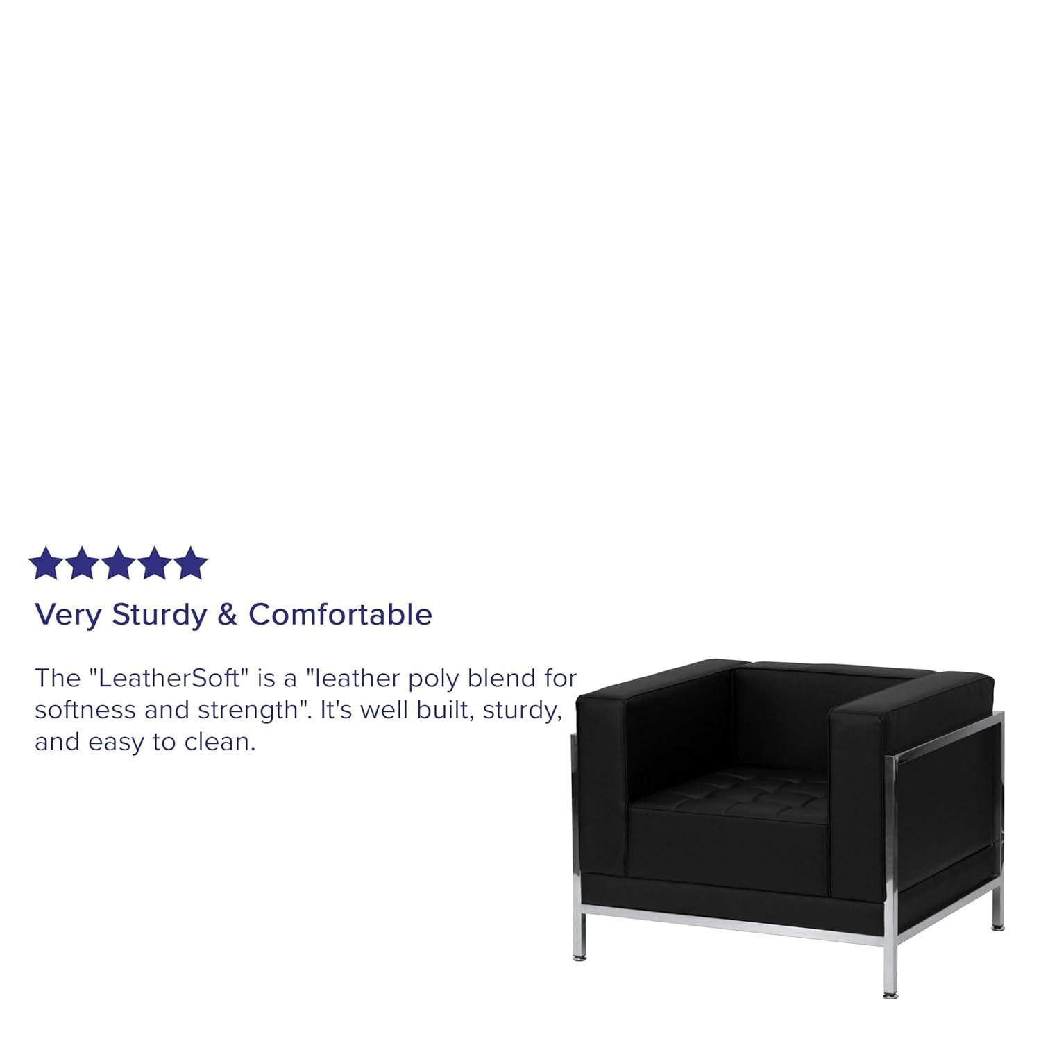 Flash Furniture HERCULES Imagination Series Contemporary Black LeatherSoft Chair with Encasing Frame