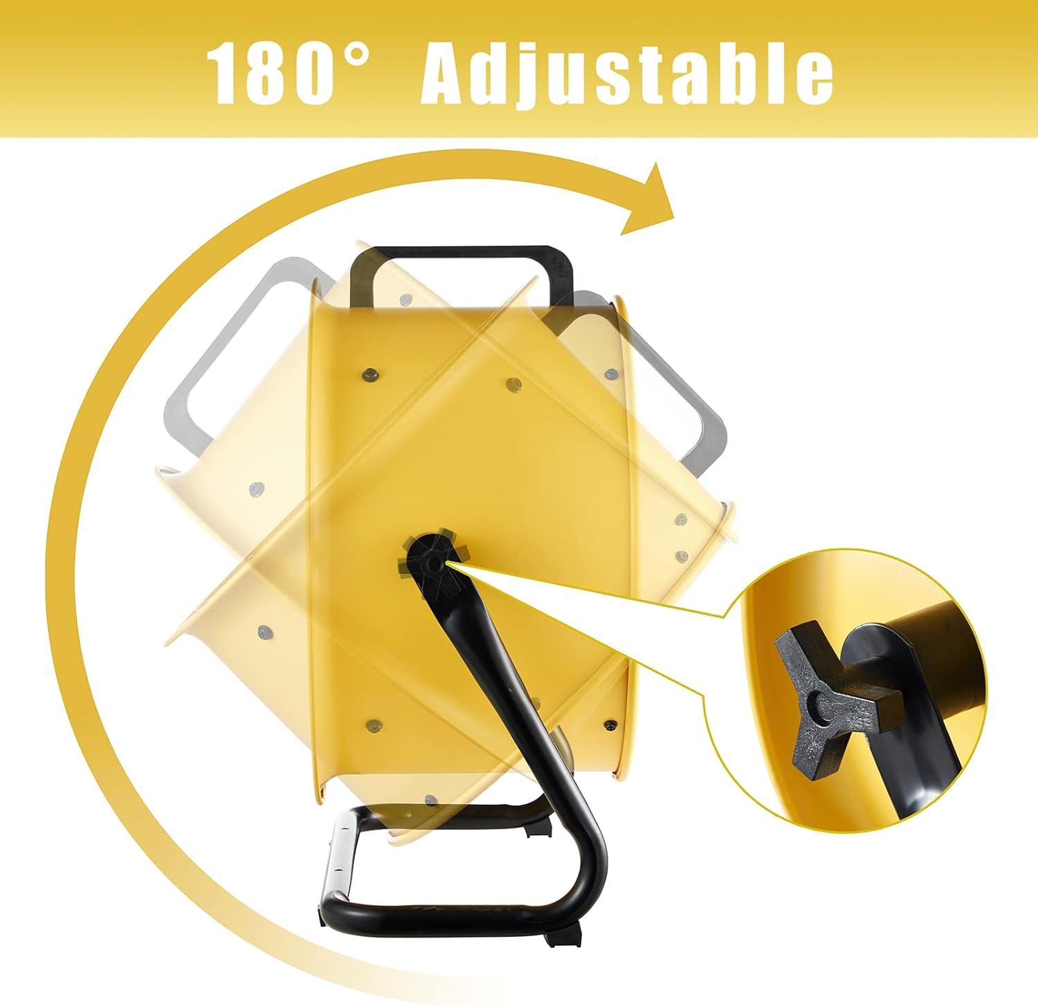 HiCFM 16" High-velocity Drum Air Circulator Fan 2800 CFM Large Airflow Turbo Shop Floor Fan with 360-degree Pivoting Head, 3-speed 1/4 HP Motor