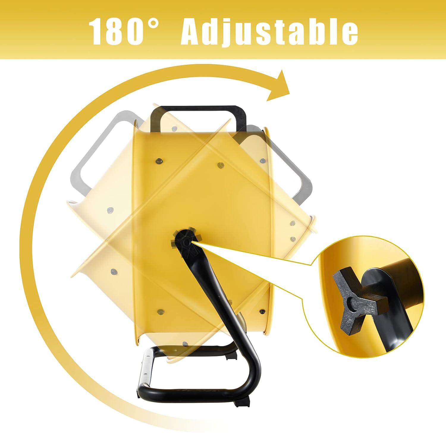 HiCFM 16" High-velocity Drum Air Circulator Fan 2800 CFM Large Airflow Turbo Shop Floor Fan with 360-degree Pivoting Head, 3-speed 1/4 HP Motor