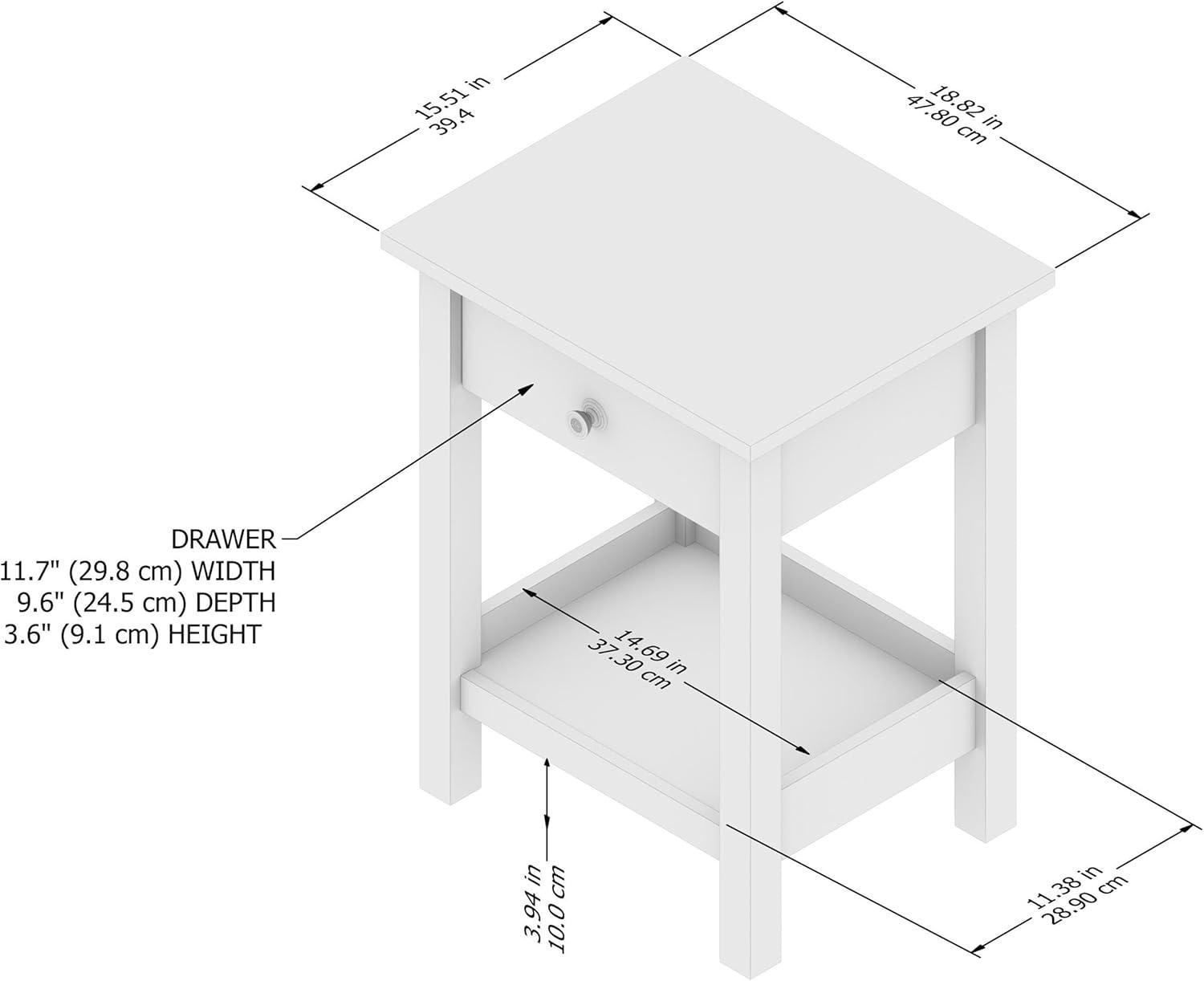 Mayfield Farmhouse Bedroom Nightstand Table - Engineered Wood