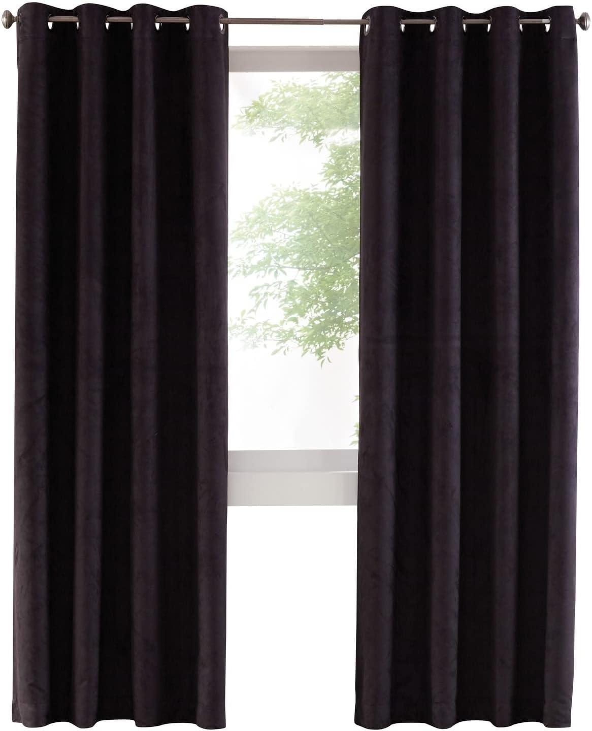 Commonwealth Thermaplus Navar Blackout Faux Suede Grommet Top Panel - 54x84" - Black