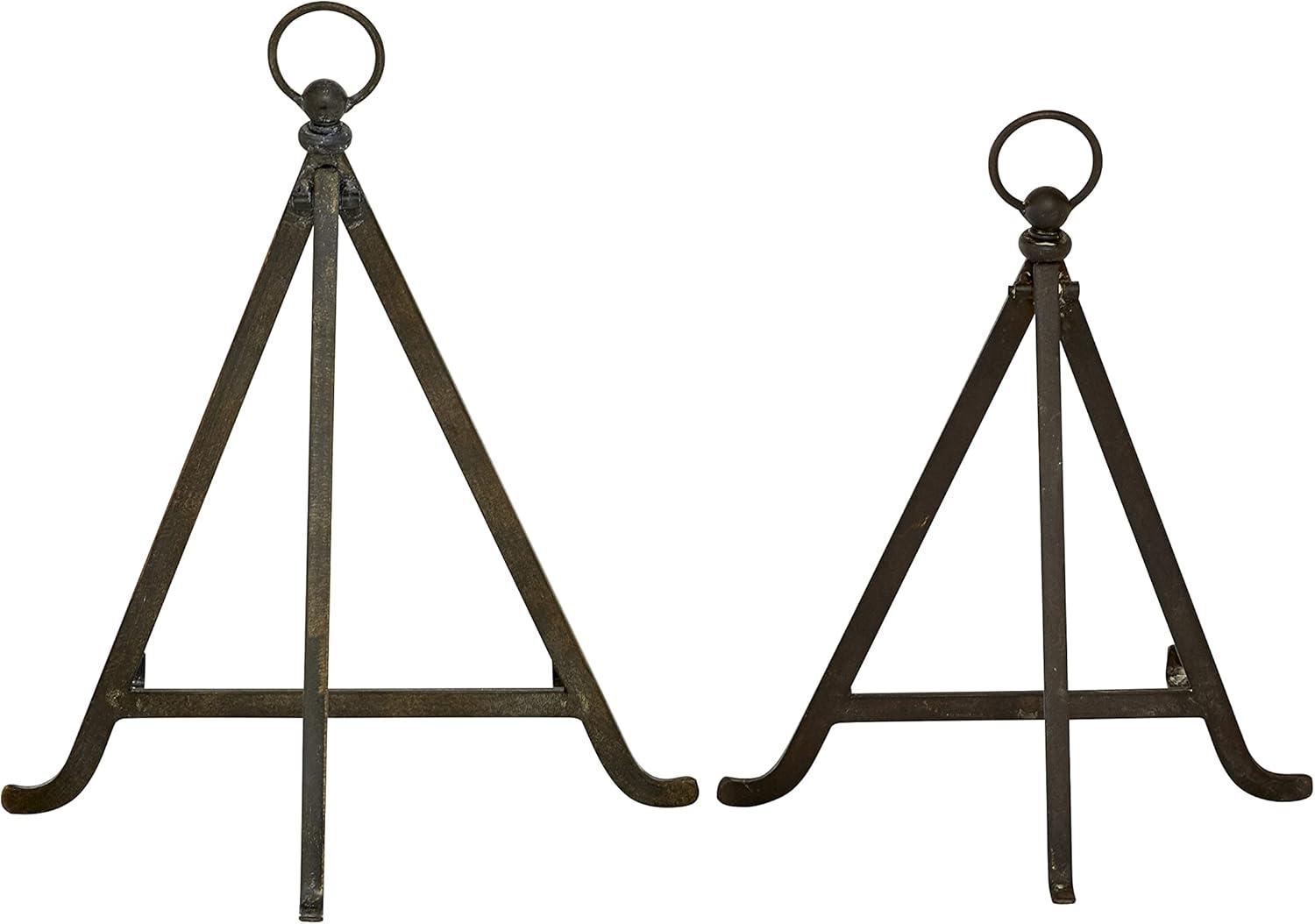 Bronze Metal Easel Set with Foldable Stand, 2-Piece