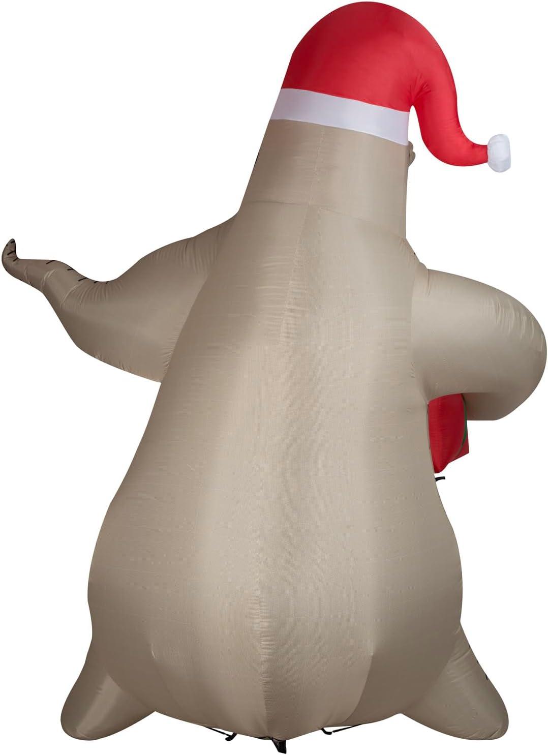 Gemmy Giant Airblown Inflatable Oogie Boogie with Present for Lock, Shock and Barrel, 10.5 ft Tall