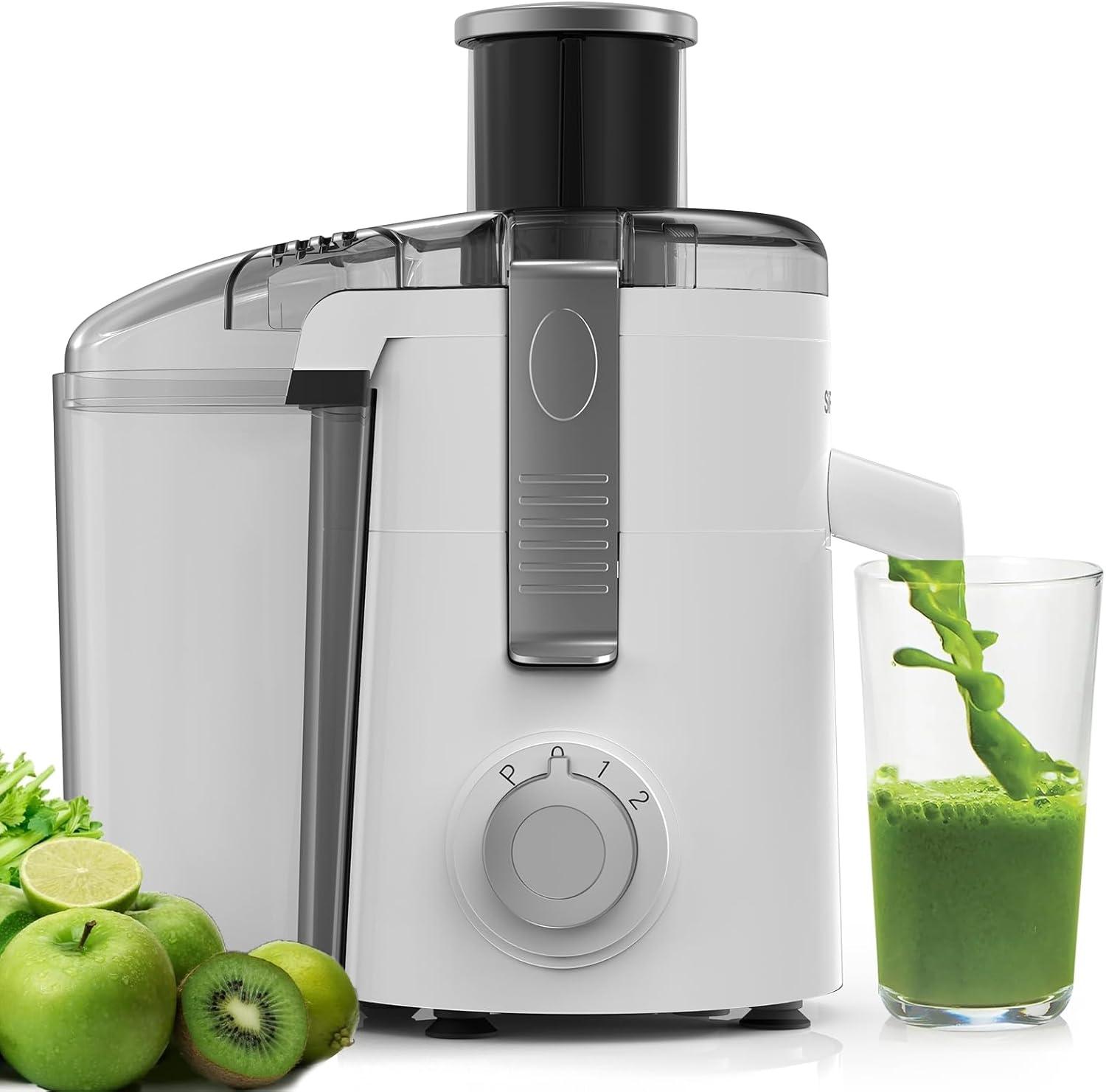 White Stainless Steel Centrifugal Juicer with Variable Speed