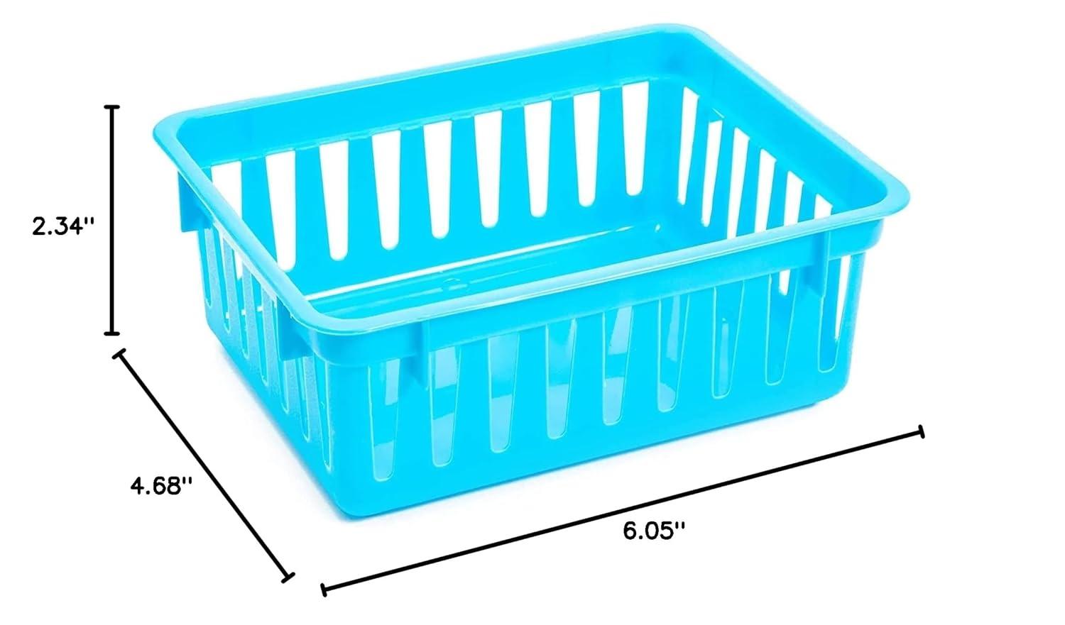 Bright Creations 12-Pack Small Plastic Classroom Storage Bins for Organization, Baskets for Kids', 6 Colors, 6.2 x 4.8 x 2.4 inches