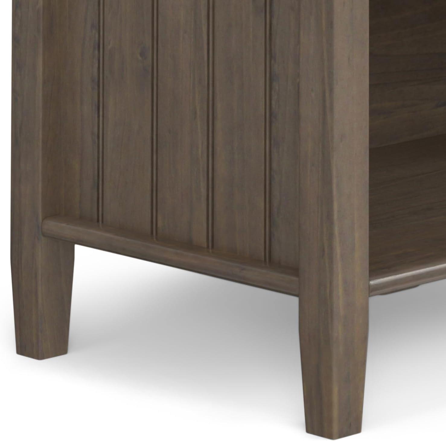 Lev SOLID WOOD 24" Wide Transitional Bedside Nightstand Table in Smoky Brown