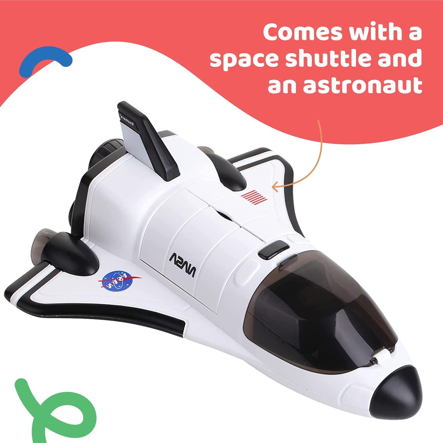 Space Shuttle Toy with Astronaut Figure, Lights Up with Light and Blast Off Sound Effects