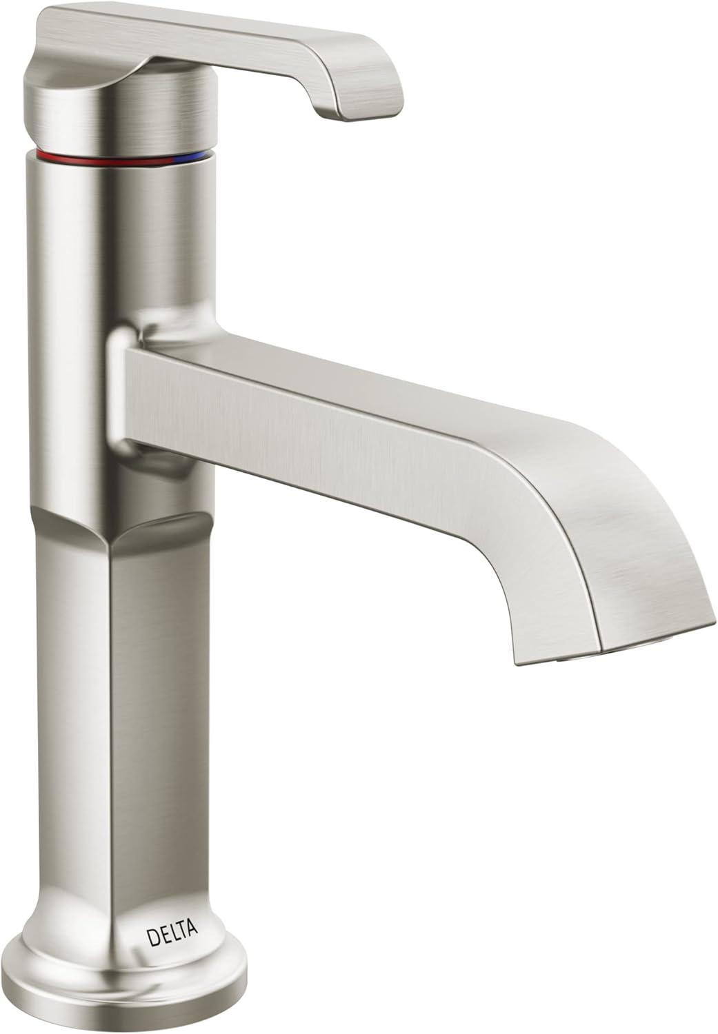 Tetra Single Hole Bathroom Faucet, Single Handle Bathroom Sink Faucet with Drain Assembly