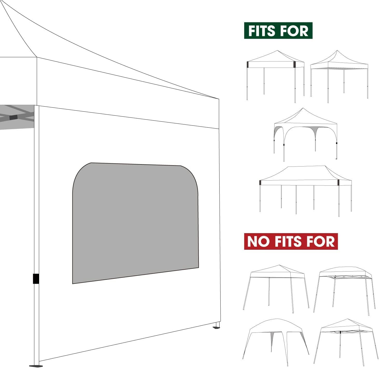 HLong Canopy Tent Sidewall for 10x10 Pop Up Canopy, 1 Piece, Black