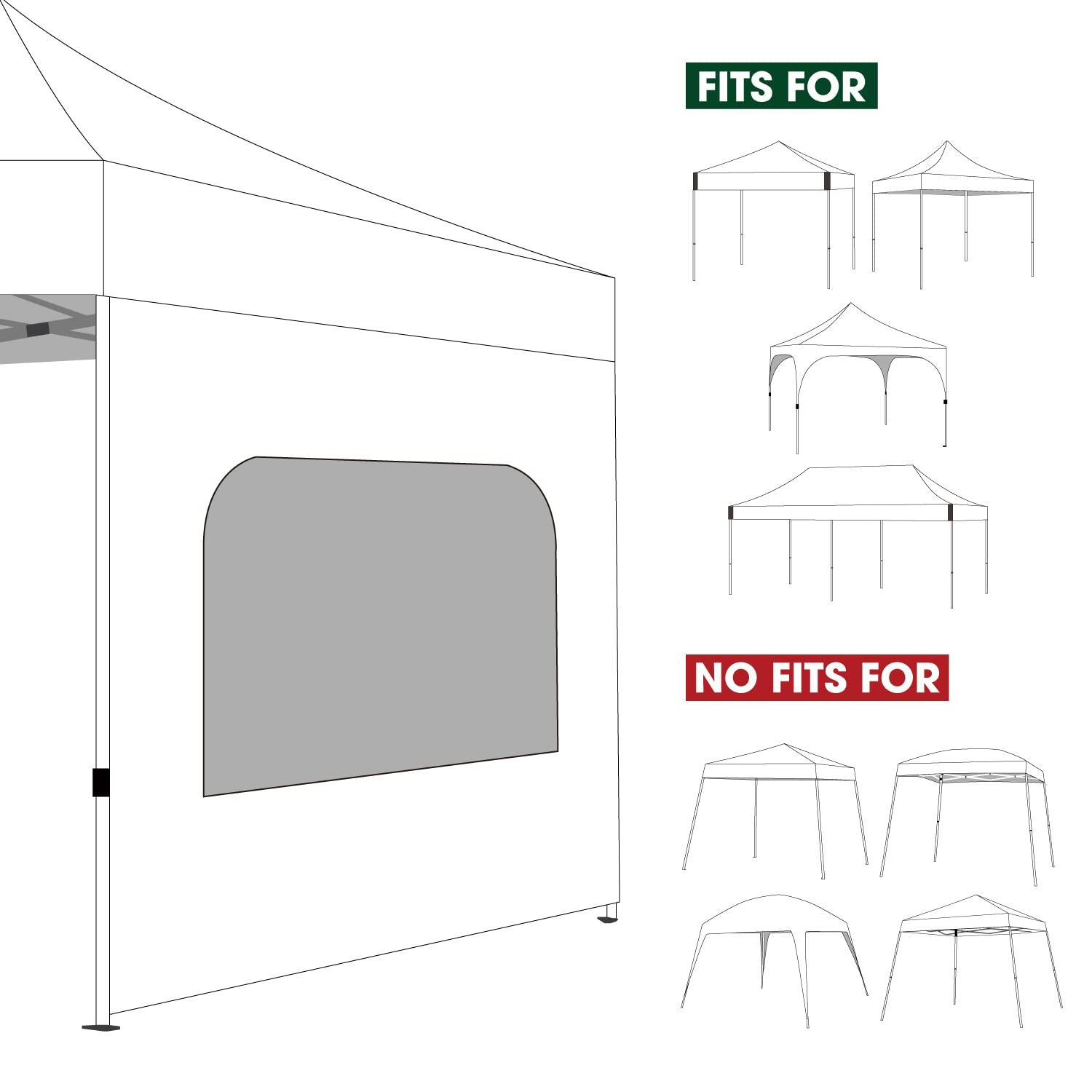 HLong Canopy Tent Sidewall for 10x10 Pop Up Canopy, 1 Piece, Black