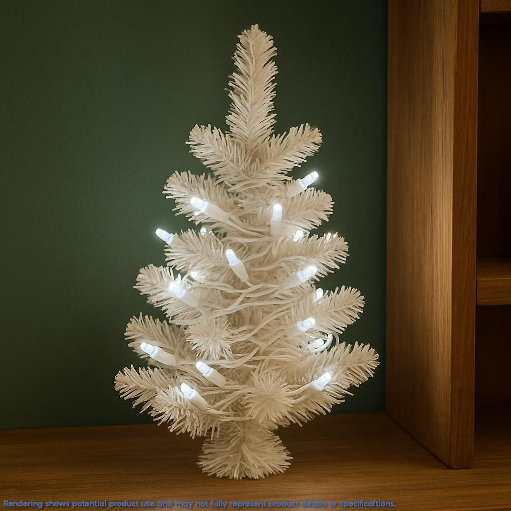 Novelty Lights 10 Light Pure White LED Christmas Craft Mini Light Set (White Wire, 5 Feet)