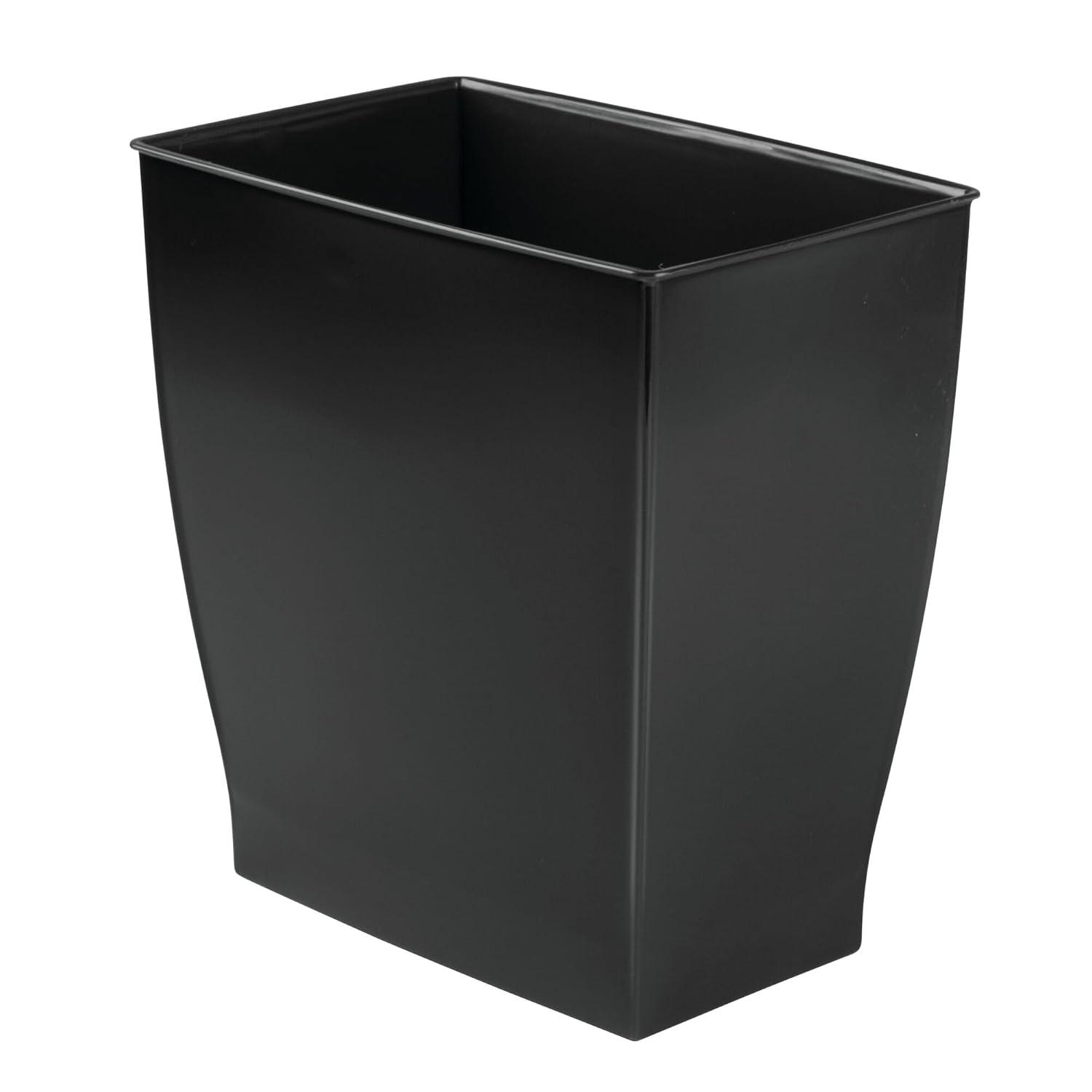 iDesign Mono BPA-Free Plastic Rectangular Waste Basket - 11.25" x 7.5" x 12", Gray