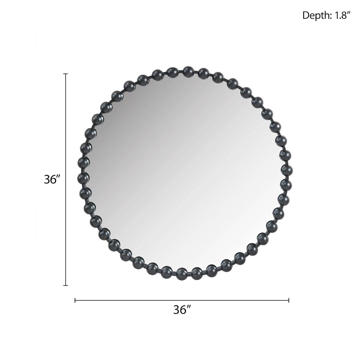 Marlowe Beaded Round Metal Wall Mirror