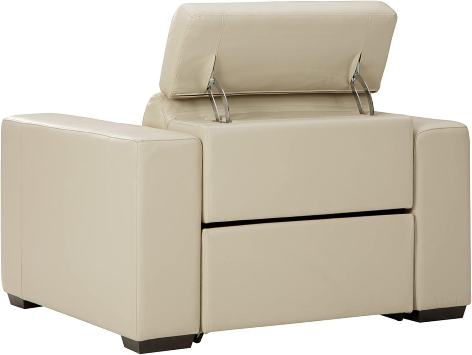 Contemporary Sand Spot 48'' Gray Leather Recliner