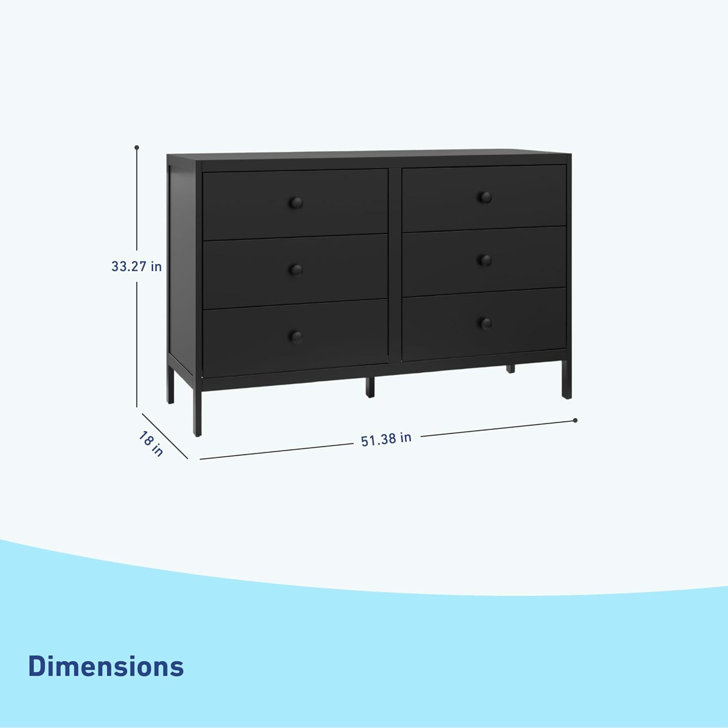 Graco Universal 6-Drawer Double Dresser - Black