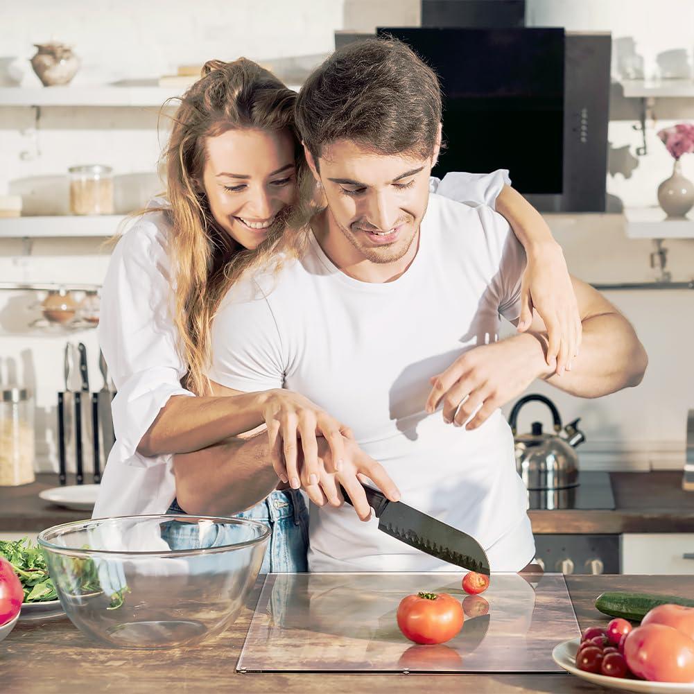 Clear Acrylic Rectangular Non-Slip Cutting Board with Counter Lip