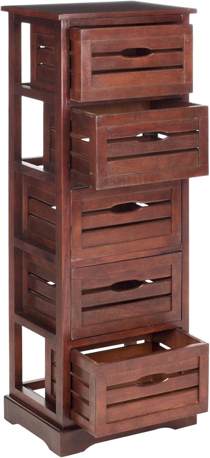 Samara 5 Drawer Cabinet - AMH5714 - Distressed Black - Safavieh Couture