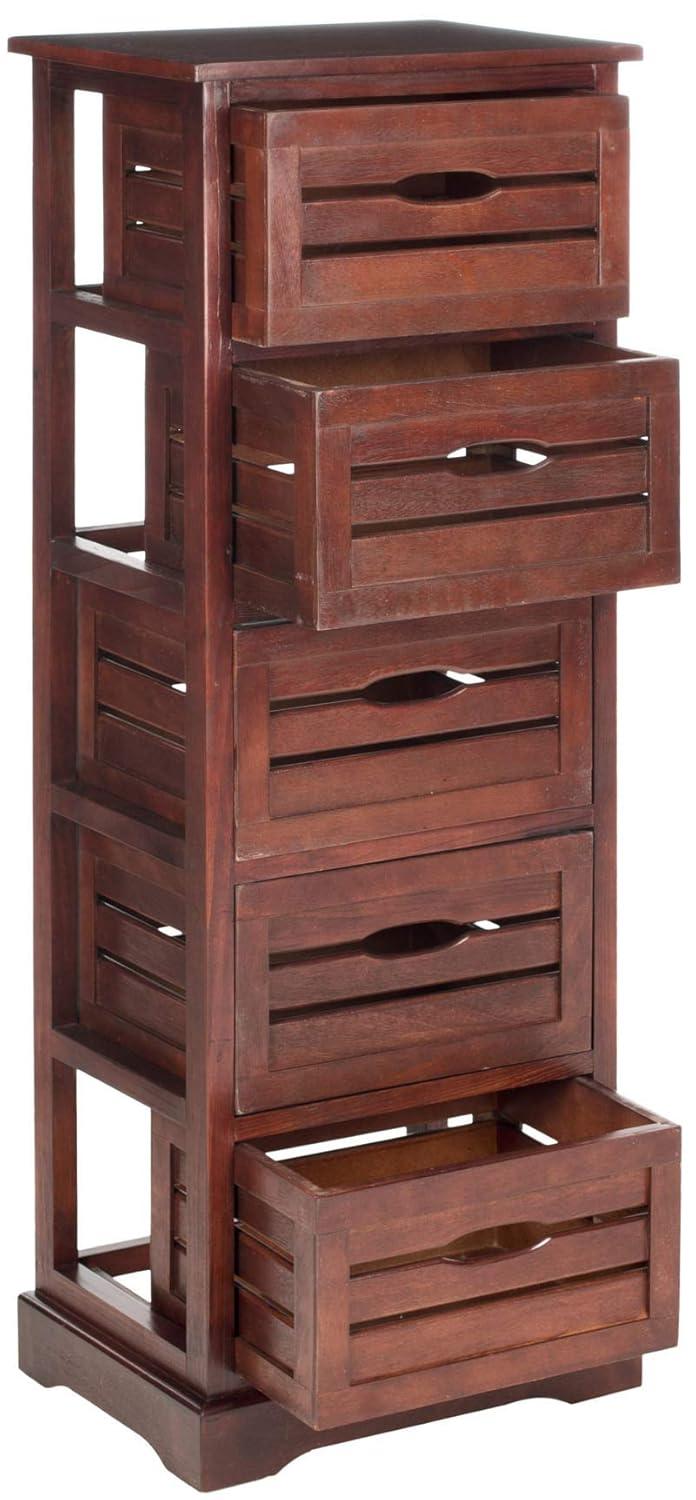 Samara 5 Drawer Cabinet - AMH5714 - Distressed Black - Safavieh Couture