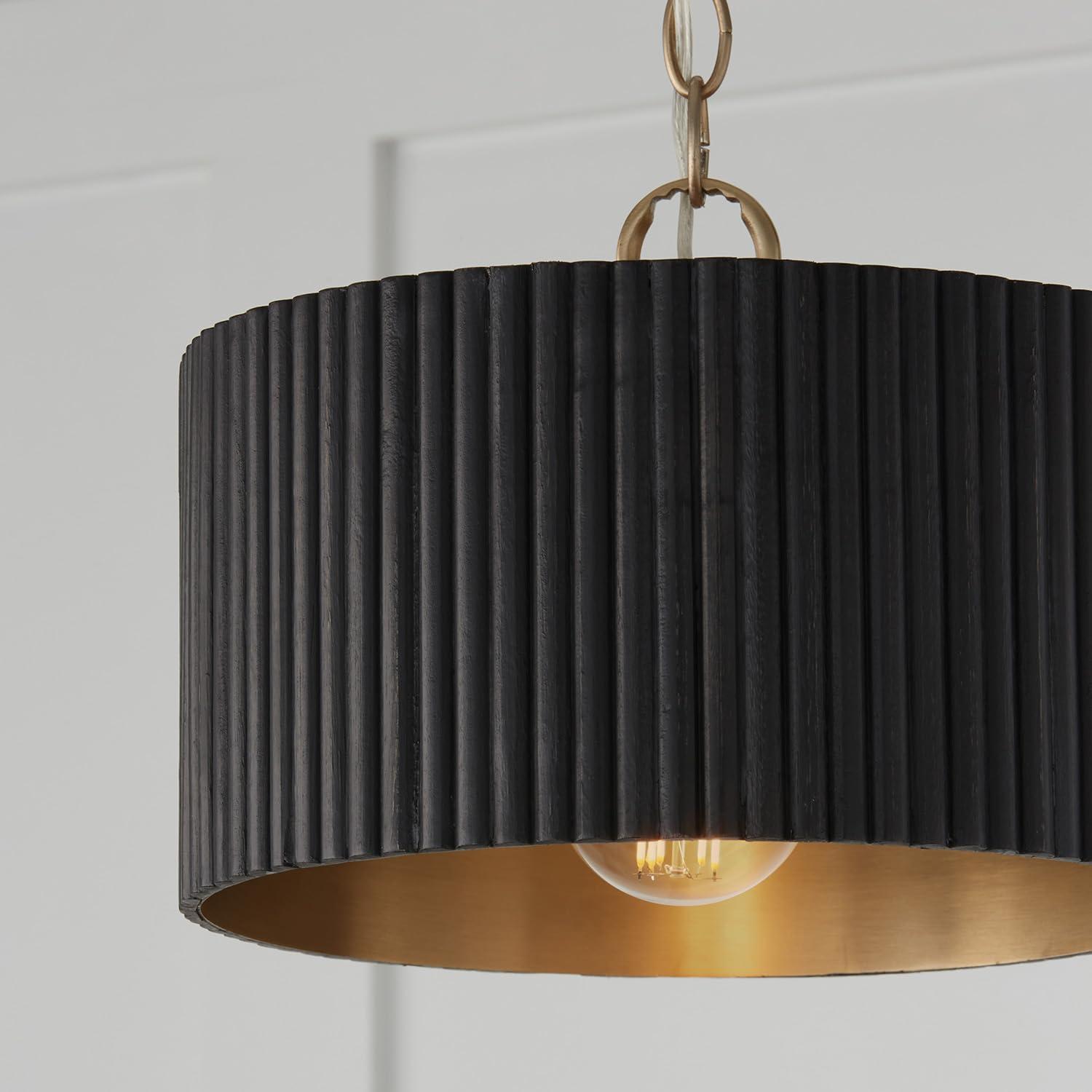 Donovan 1 - Light Black Drum Pendant