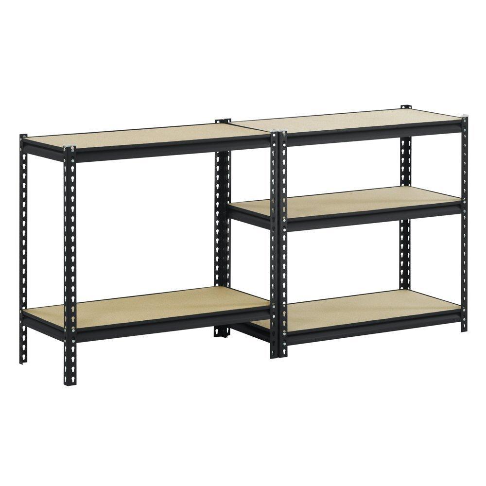 Muscle Rack 48"W x 18"D x 72"H, 5-Tier Steel Shelving, 4,000 lbs. Total Capacity; Black