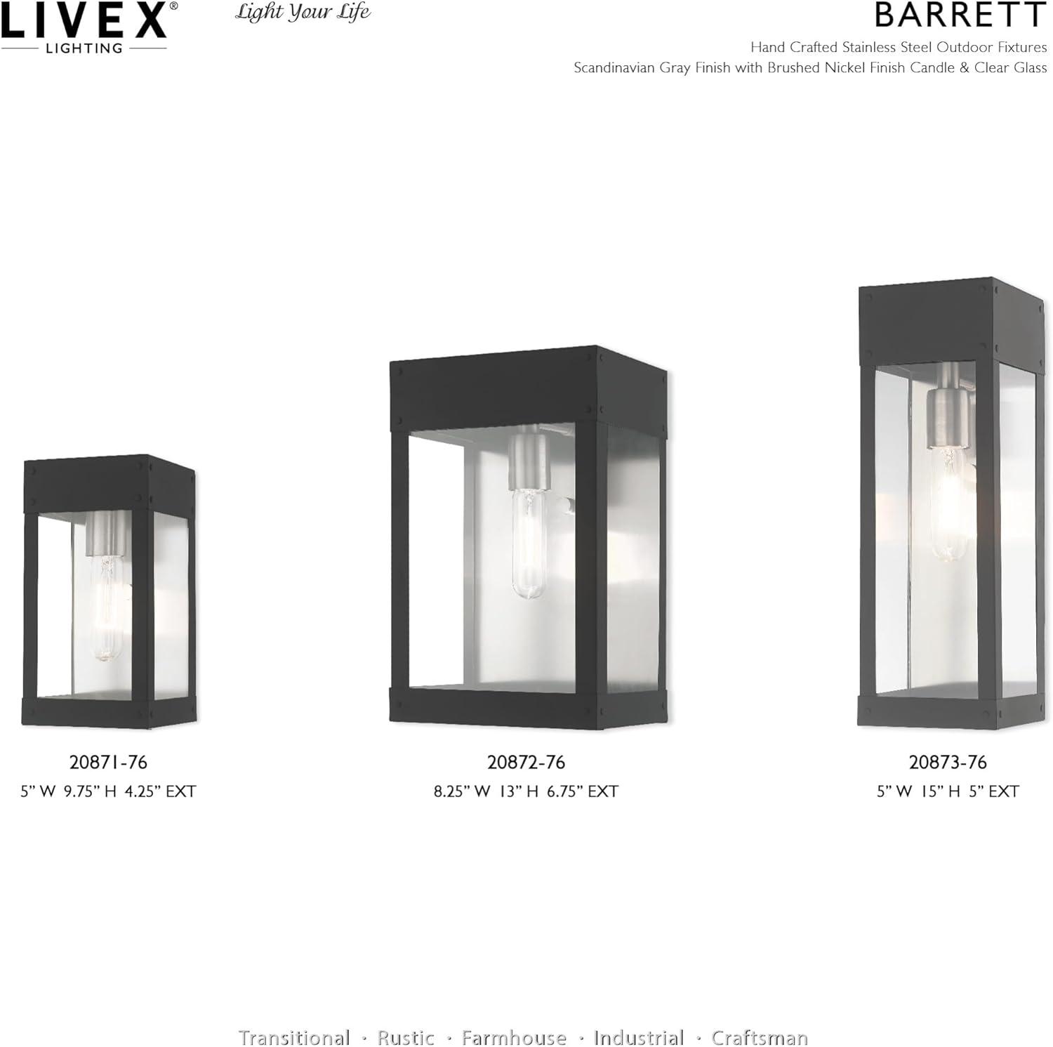 Livex Lighting Barrett 1 - Light Wall Light in  Bronze/Antique Brass