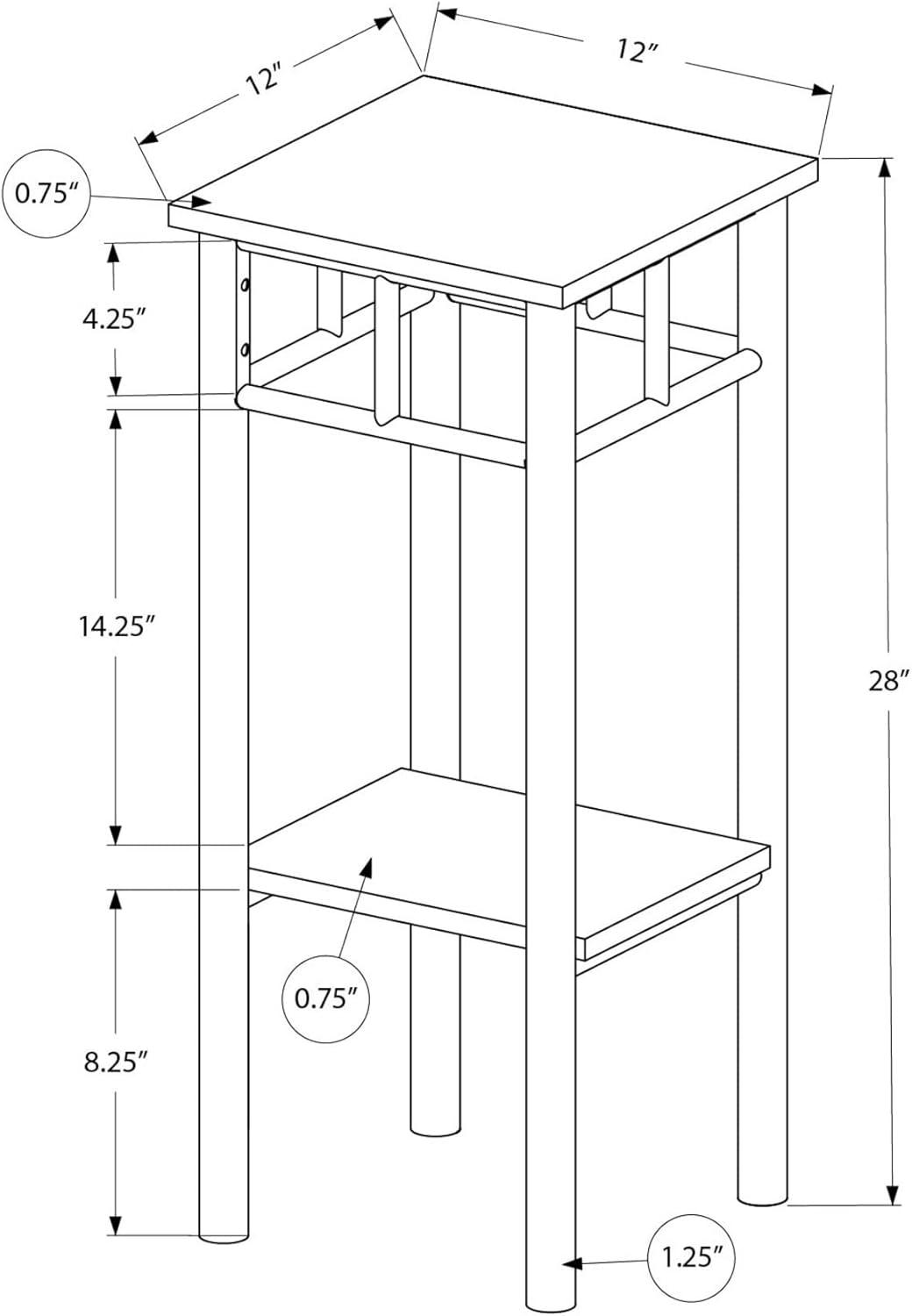 Monarch Accent Table in Metal White