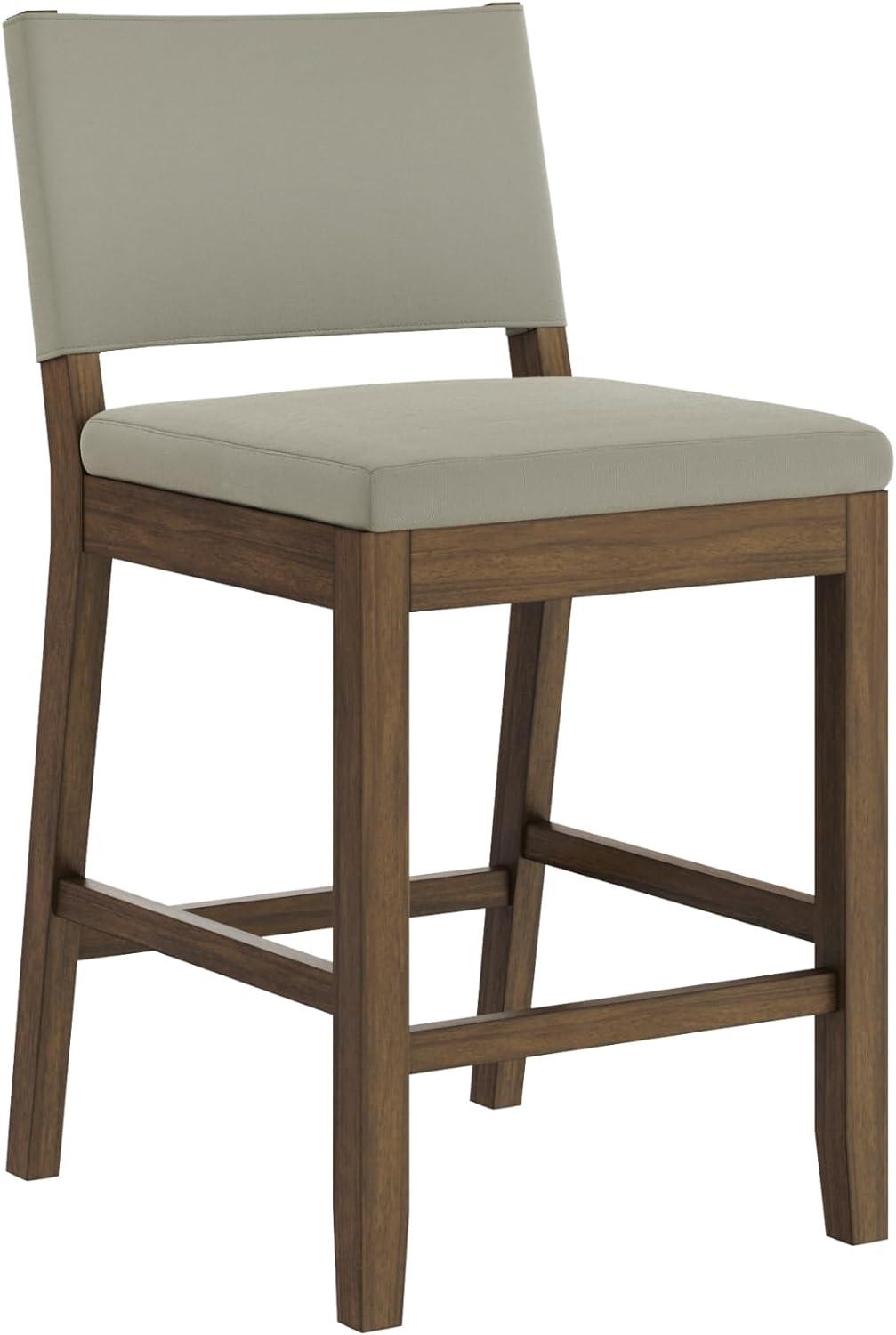 Linus Wood Upholstered Sling Back Barstool - Nathan James