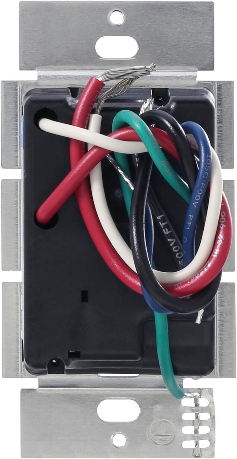 Lutron Caseta Smart Lighting Switch for All Bulb Types or Fans | Neutral Wire Required | PD-6ANS-WH | White