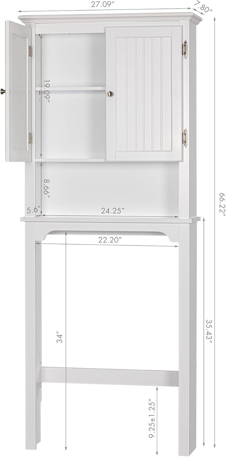 UTEX Bathroom Storage Over The Toilet, Bathroom Cabinet Organizer with Adjustable Shelves, Bathroom Space Saver for Bathroom, White