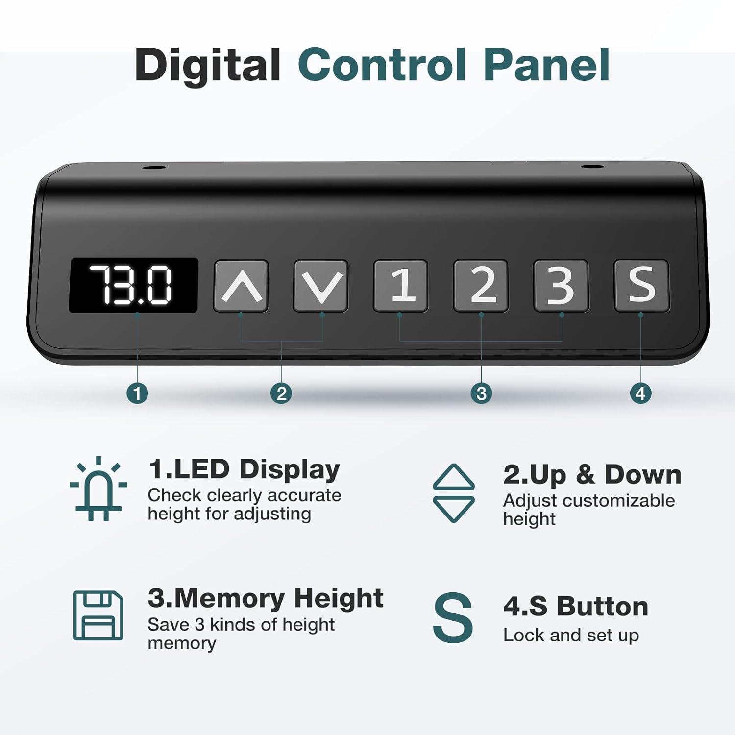 SMUG Standing Desk, 55 x 24 in Electric Height Adjustable Computer Desk Home Office Desks Sit Stand up Desk Computer Table with Memory Controller/Headphone Hook, Natural