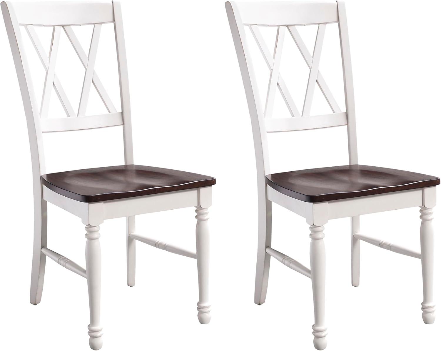 Set of 2 Shelby Dining Chair White - Crosley: Solid Hardwood, Traditional X-Back Design, Rubberwood Legs