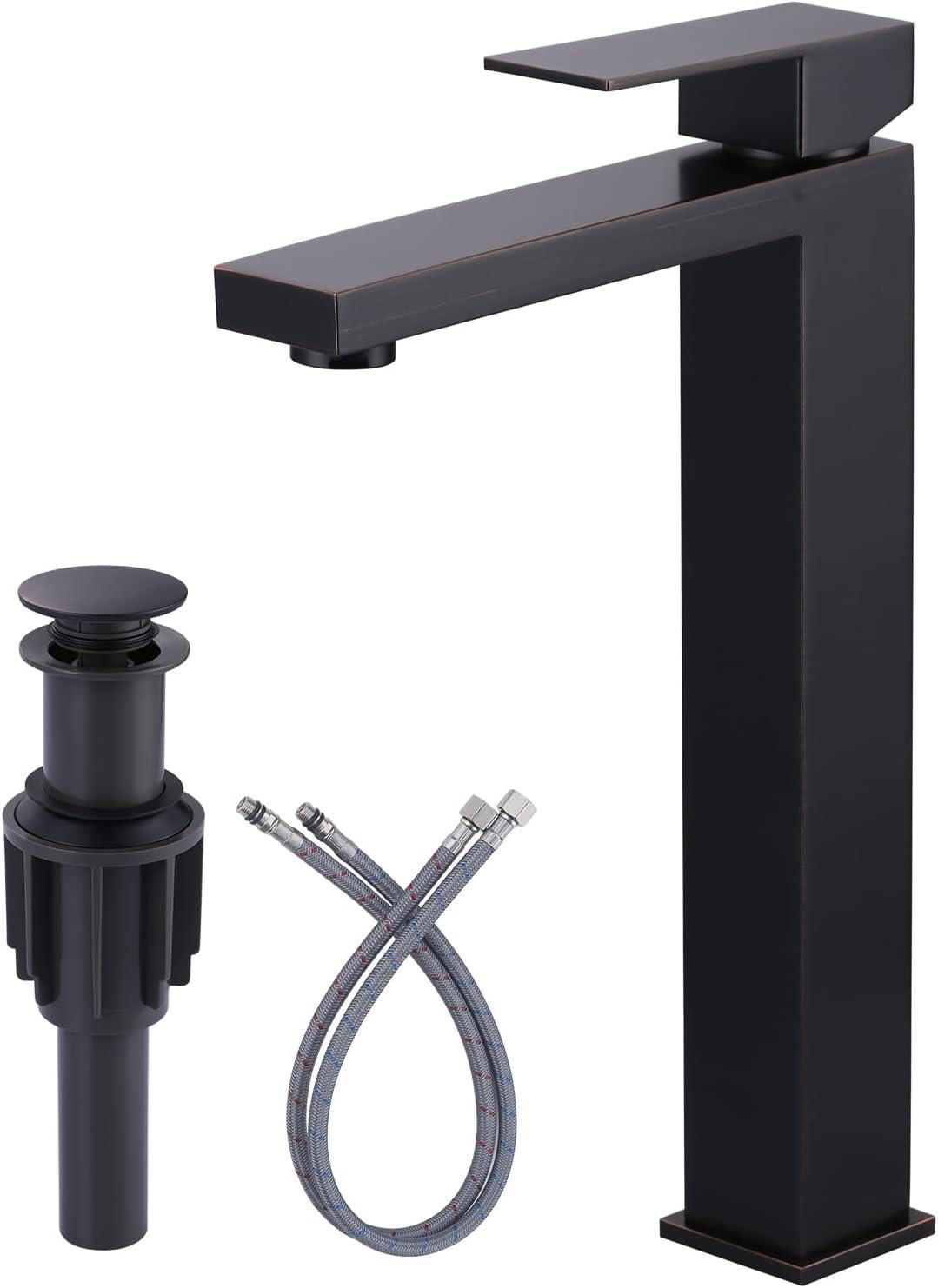 Oil Rubbed Bronze Single Handle Tall Bathroom Faucet