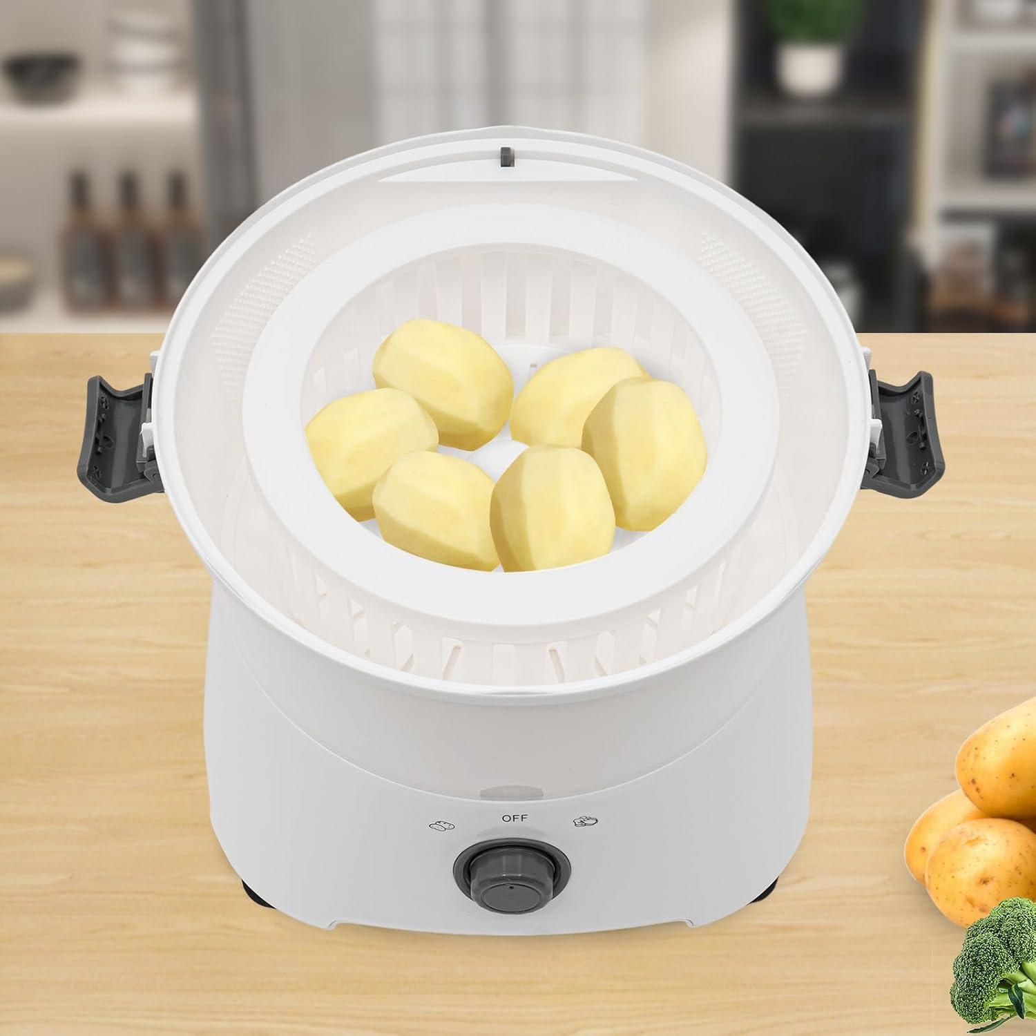 85W White Electric Potato and Apple Peeler with Dehydrator