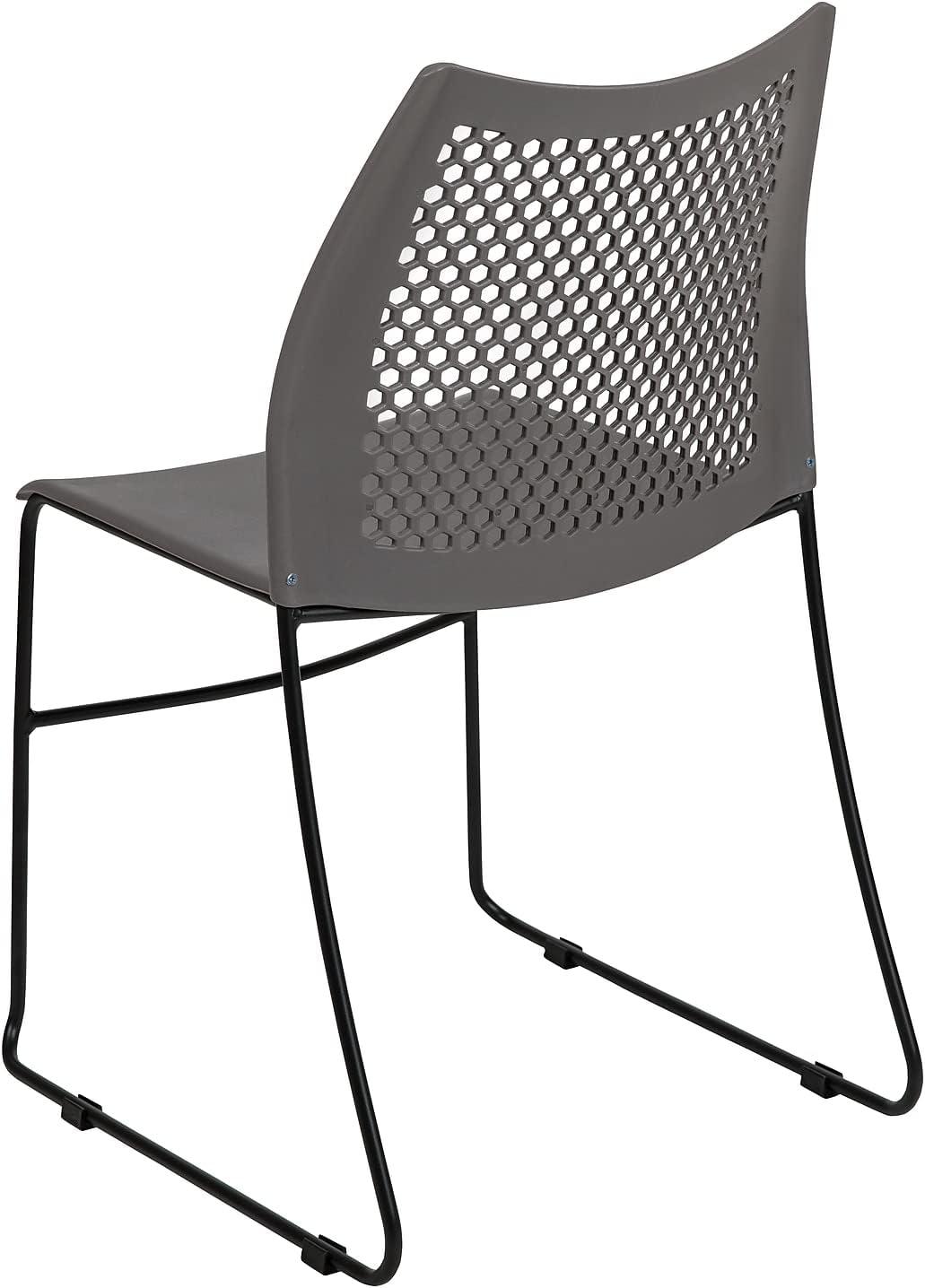Flash Furniture Antonia 661 lb. Capacity Stack Chair with Air-Vent Back and Powder Coated Sled Base