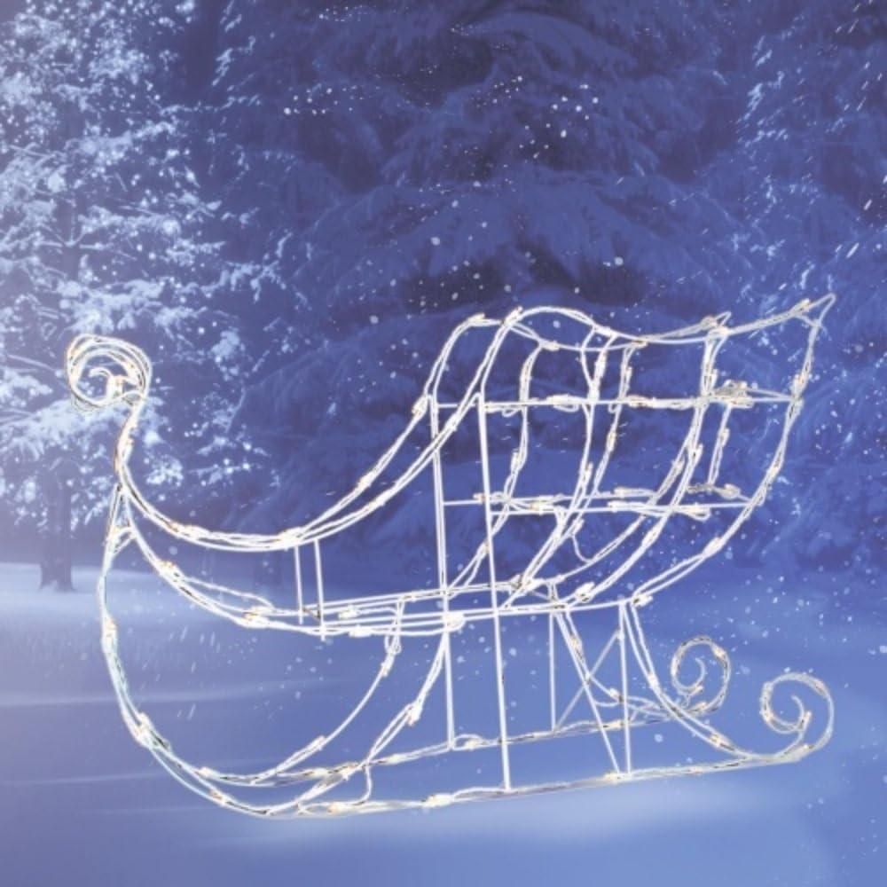 Brite Star 42 inch Width Santa Sleigh Christmas Outdoor Decorations - Light Christmas Decoration for Indoor and Outdoor