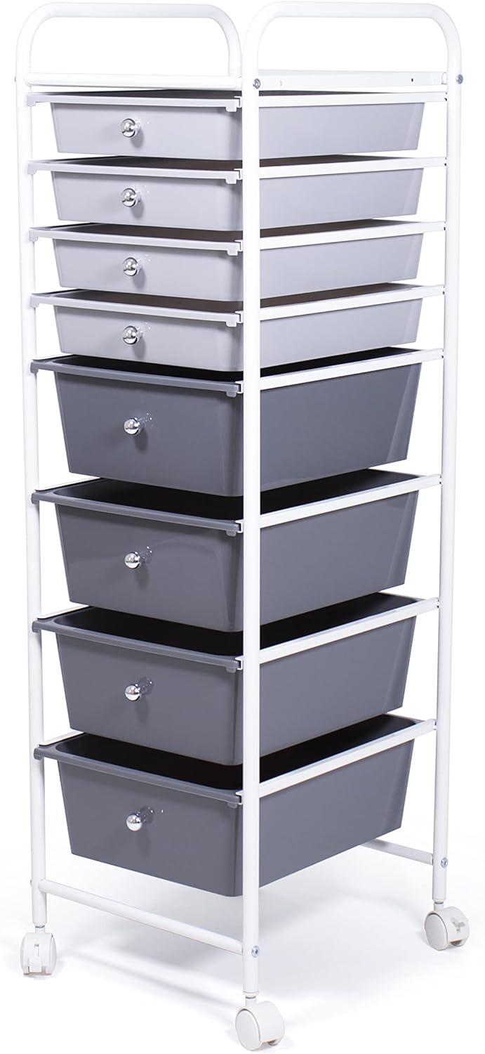 Humble Crew 8 Drawer Rolling Storage Cart, Grey