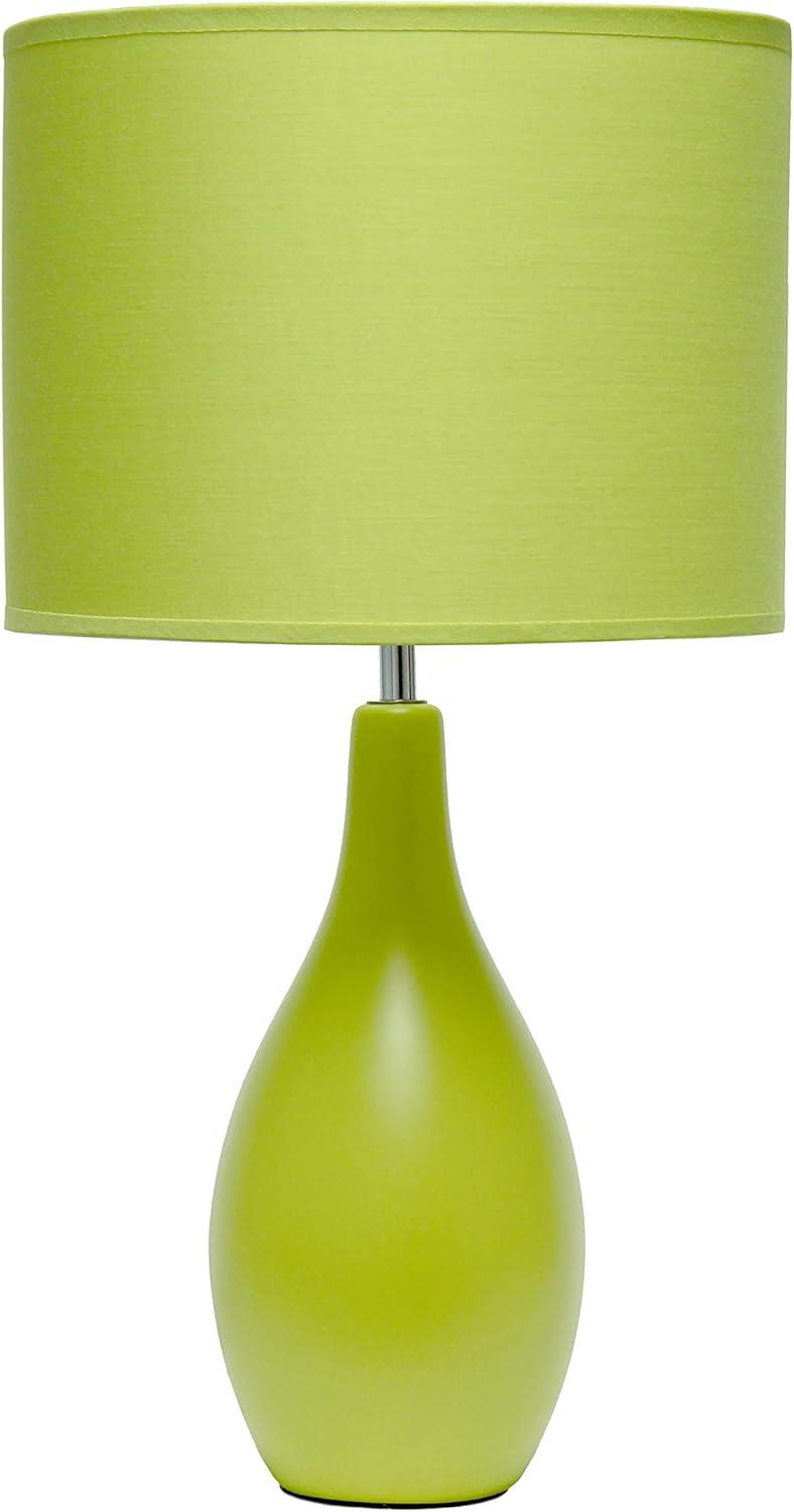 Simple Designs 18.11" Traditional Oblong Ceramic Table Lamp - Green