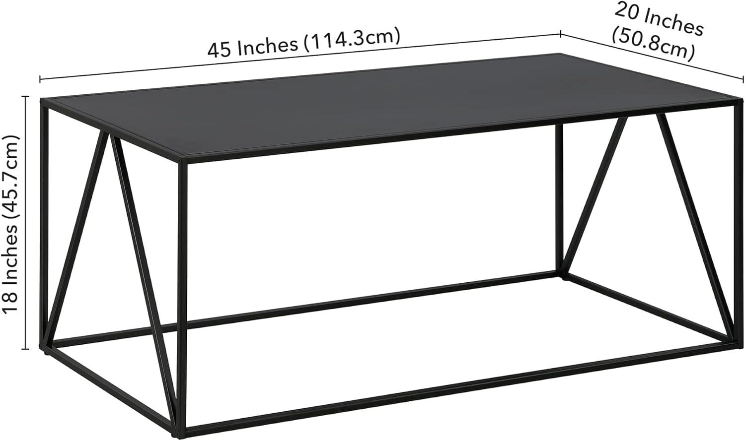 Pia 45" Blackened Bronze Rectangular Steel Coffee Table