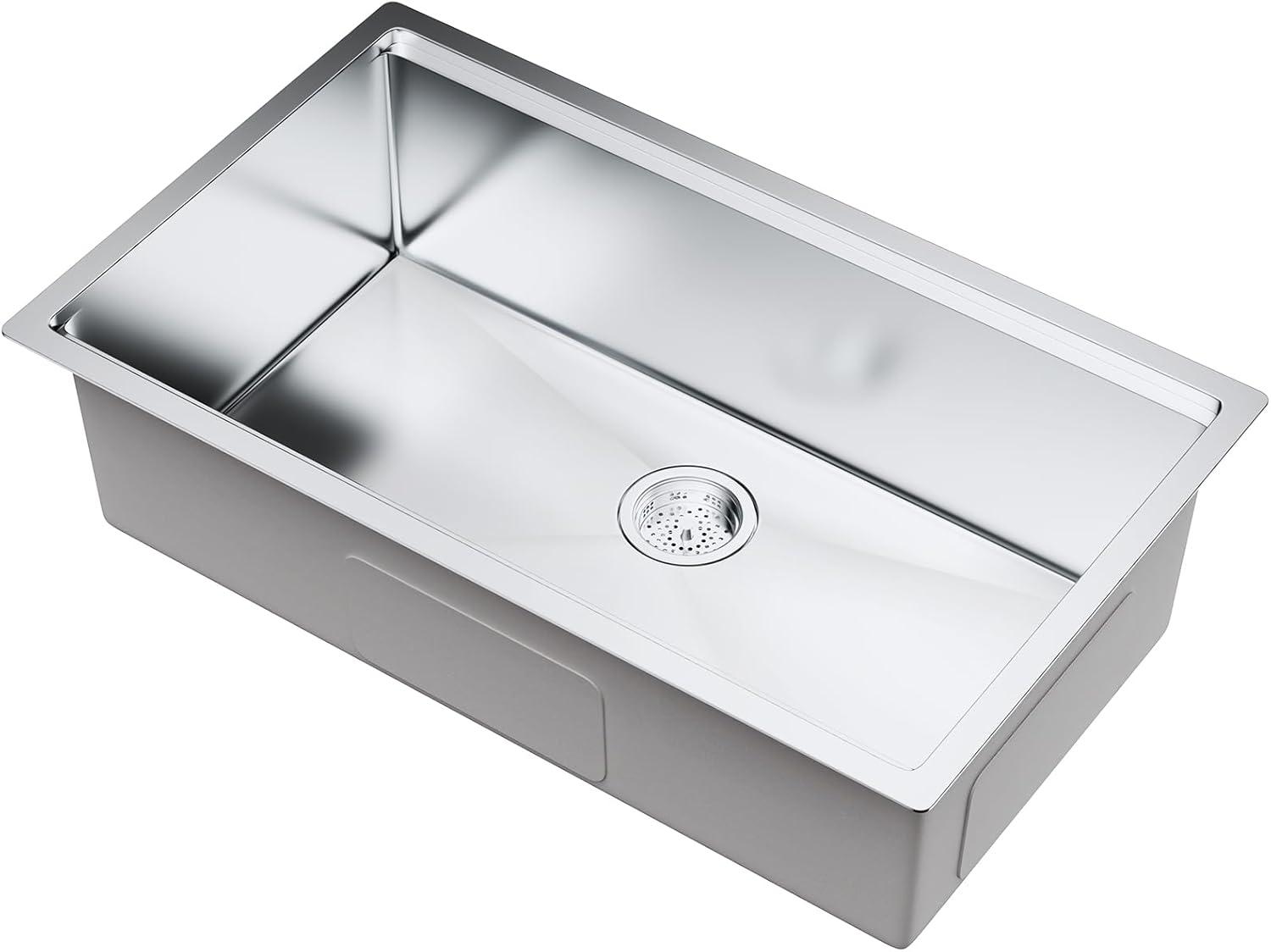 32'' L Undermount Single Bowl Stainless Steel Kitchen Sink