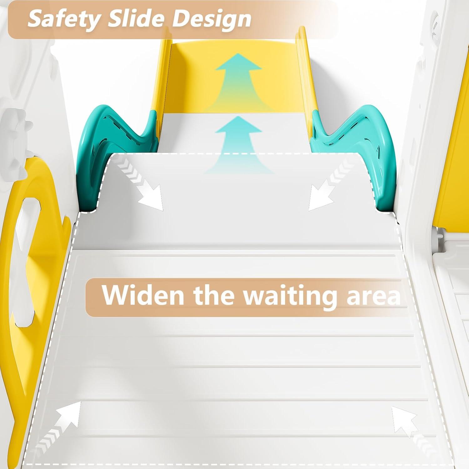 10 in 1 Toddler Slide, Age 1-3 with Swing, Basketball Hoop and Telescope, Kid Slide for Toddlers, Indoor Outdoor Playset Toddler Playground