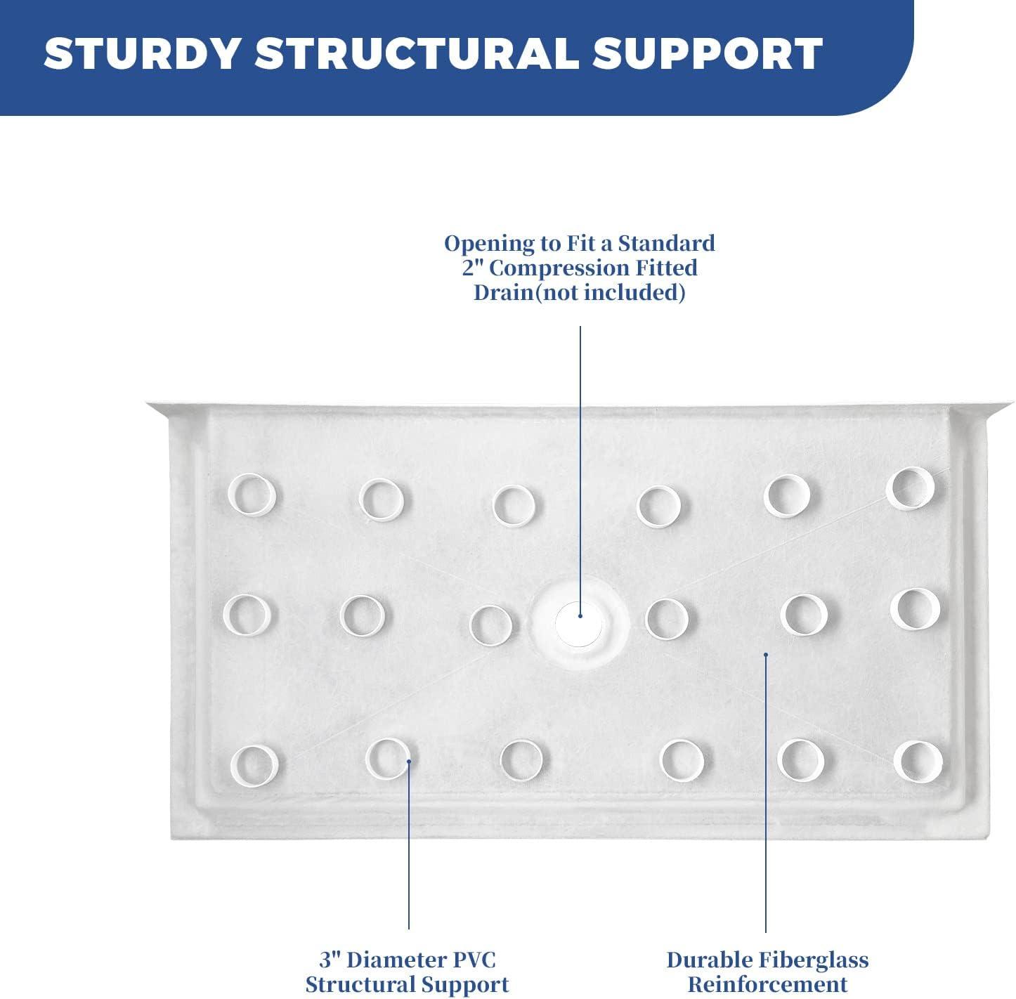 Proflo Pfsba6032c Hammond 60" X 32" Rectangular Shower Base - White