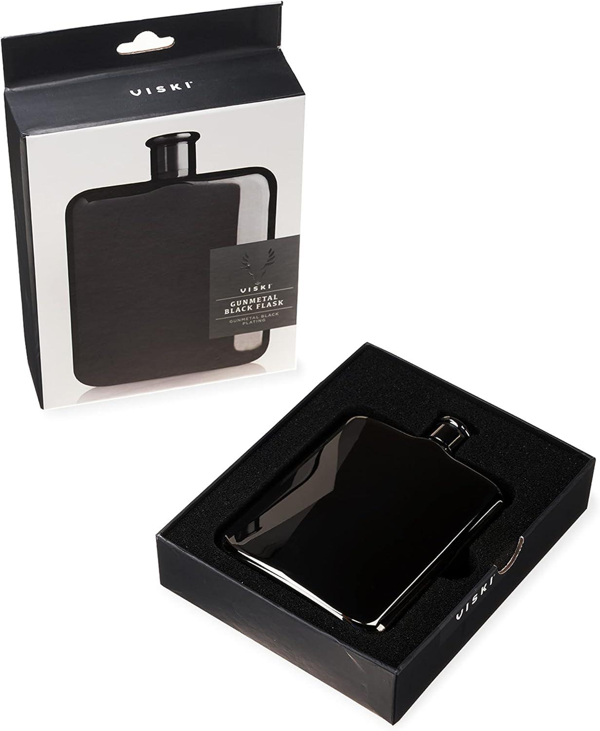 Viski Copper Flask, Stainless Steel Flask with Screw Top, Copper Plated Liquor Flask for Women and Men, 6 Ounces, Copper, Set of 1