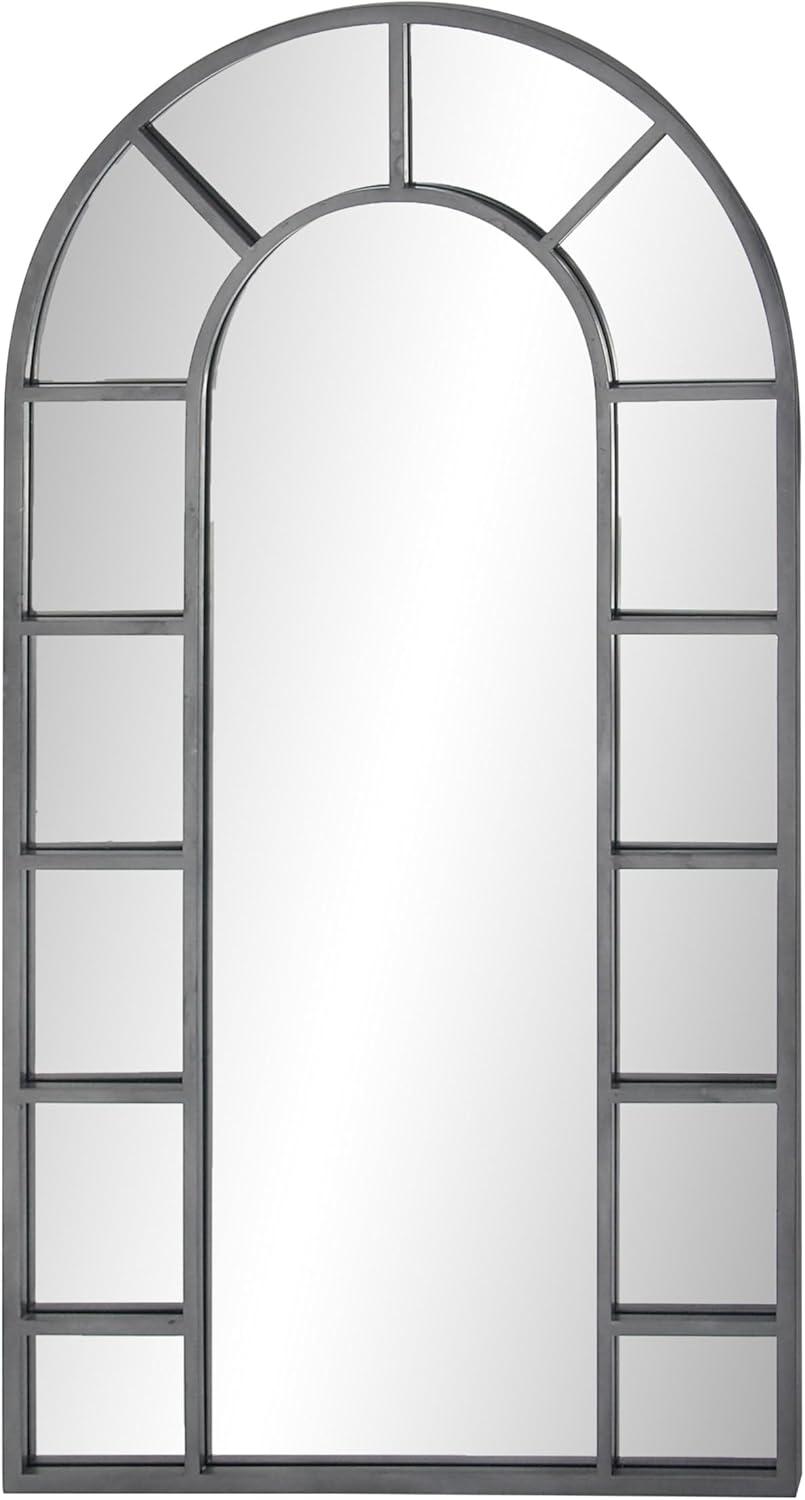 Metal Window Inspired Wall Mirror with Arched Top - Olivia & May